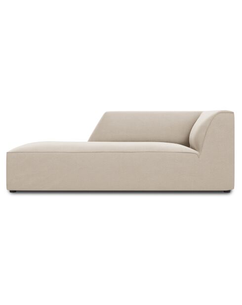 Chaise Longue gauche velours Sao beige - 181x93x69 cm