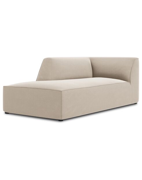 Chaise Longue gauche velours Sao beige - 181x93x69 cm