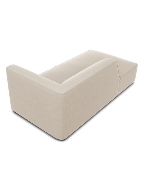 Chaise Longue gauche velours Sao beige - 181x93x69 cm
