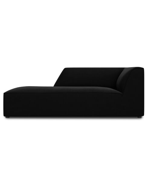 Chaise Longue gauche velours Sao noire - 181x93x69 cm