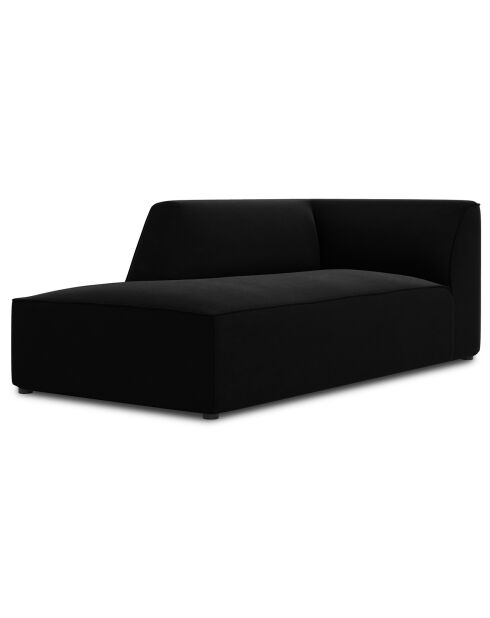 Chaise Longue gauche velours Sao noire - 181x93x69 cm