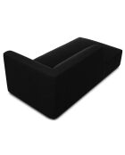 Chaise Longue gauche velours Sao noire - 181x93x69 cm
