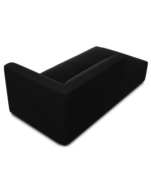 Chaise Longue gauche velours Sao noire - 181x93x69 cm