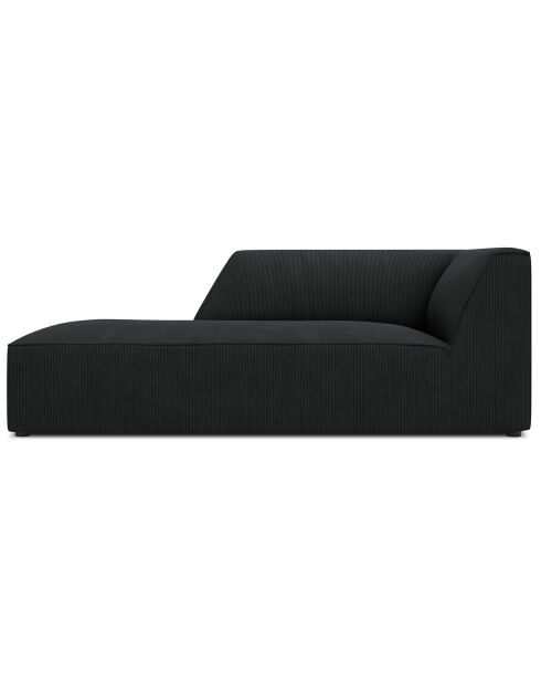 Chaise Longue gauche Sao noire - 181x93x69 cm