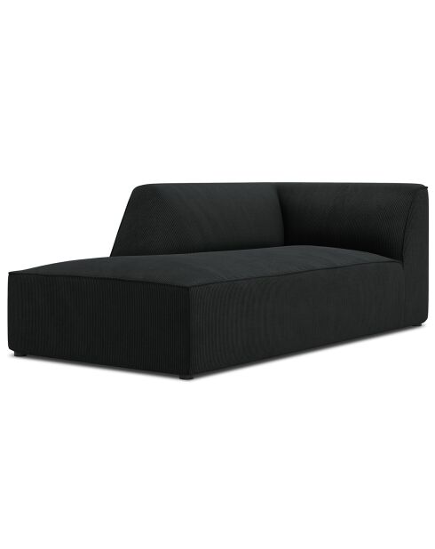 Chaise Longue gauche Sao noire - 181x93x69 cm