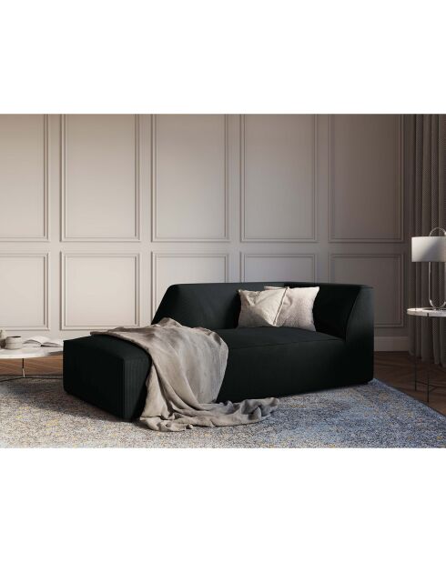 Chaise Longue gauche Sao noire - 181x93x69 cm