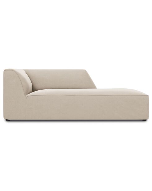 Chaise Longue droit velours Sao beige - 181x93x69 cm