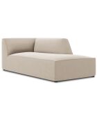 Chaise Longue droit velours Sao beige - 181x93x69 cm
