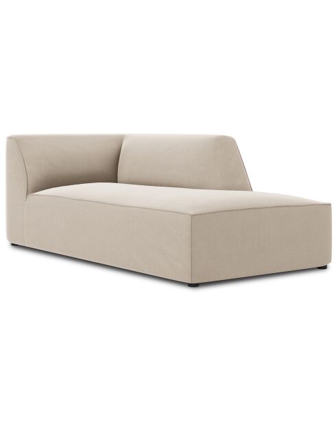 Chaise Longue droit velours Sao beige - 181x93x69 cm