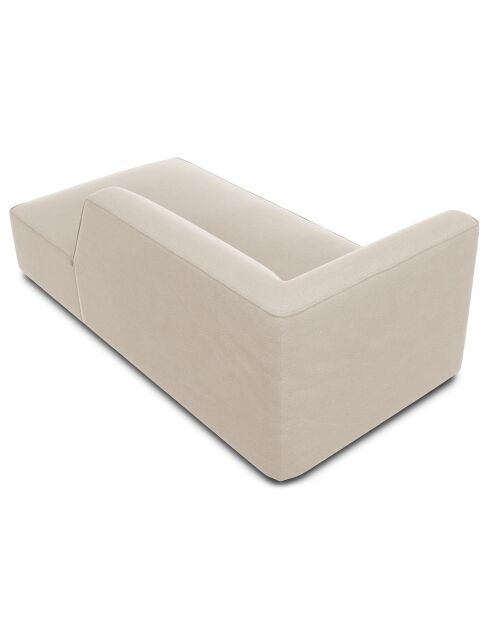 Chaise Longue droit velours Sao beige - 181x93x69 cm