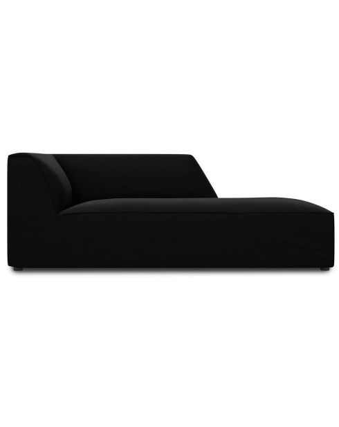 Chaise Longue droit velours Sao noire - 181x93x69 cm