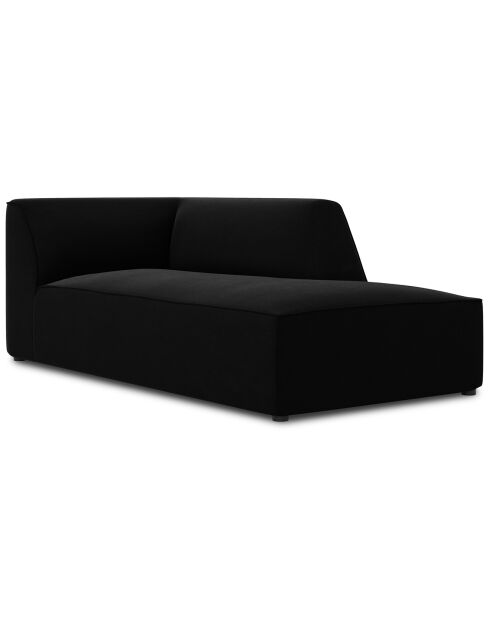 Chaise Longue droit velours Sao noire - 181x93x69 cm