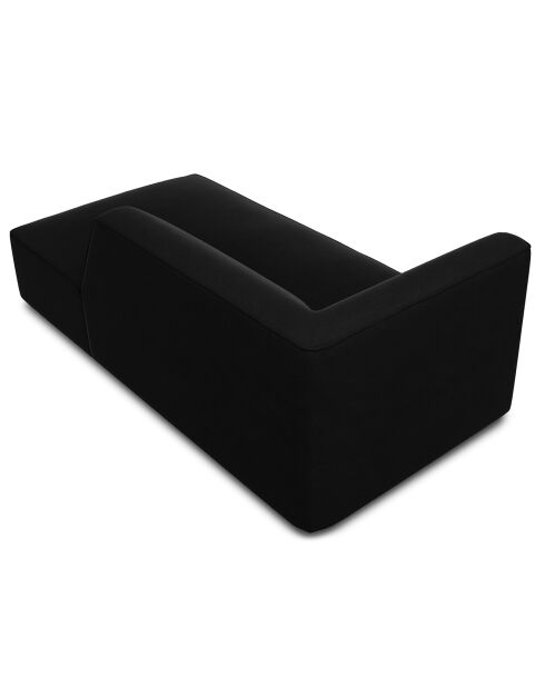 Chaise Longue droit velours Sao noire - 181x93x69 cm