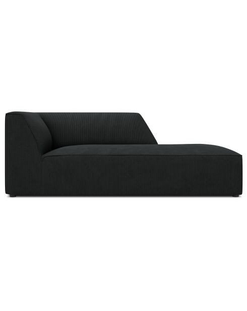 Chaise Longue droit Sao noire - 181x93x69 cm