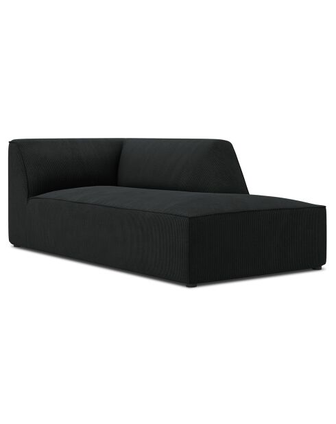 Chaise Longue droit Sao noire - 181x93x69 cm