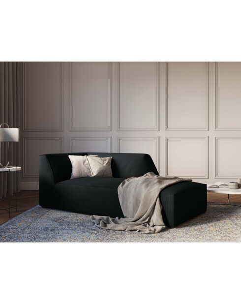 Chaise Longue droit Sao noire - 181x93x69 cm