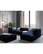 Pouf Velours Sao bleu roi - 93x93x40 cm