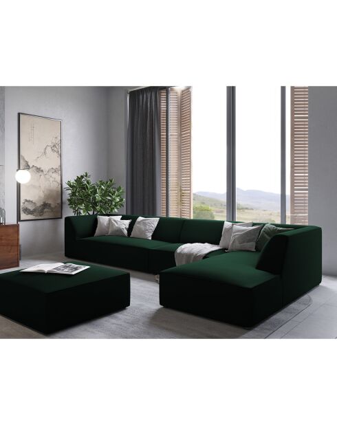 Pouf Velours Sao vert bouteille - 93x93x40 cm