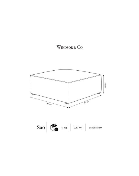 Pouf Velours Sao vert bouteille - 93x93x40 cm