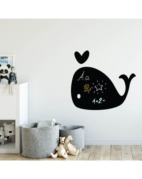 Sticker ardoise Baleine noir - 60x90 cm