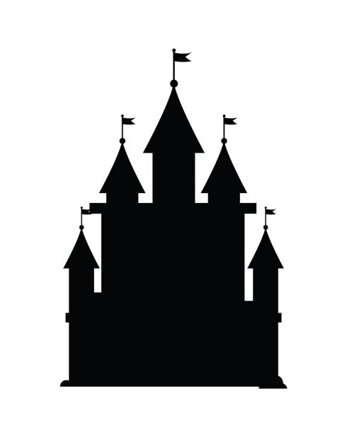 Sticker ardoise Château noir - 60x90 cm