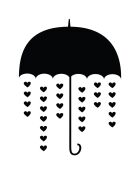 Sticker ardoise Parapluie noir - 60x90 cm
