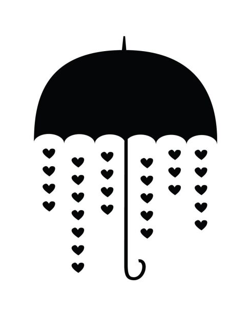 Sticker ardoise Parapluie noir - 60x90 cm
