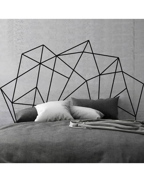 Sticker tête de lit géométrique noir - 90x60 cm