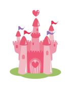 Sticker Château multicolore - 60x90 cm
