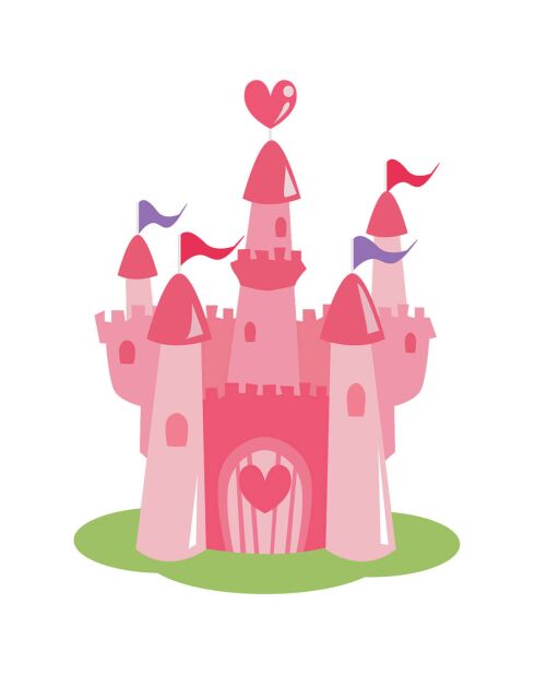 Sticker Château multicolore - 60x90 cm