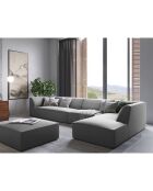 Pouf Velours Sao gris clair - 93x93x40 cm