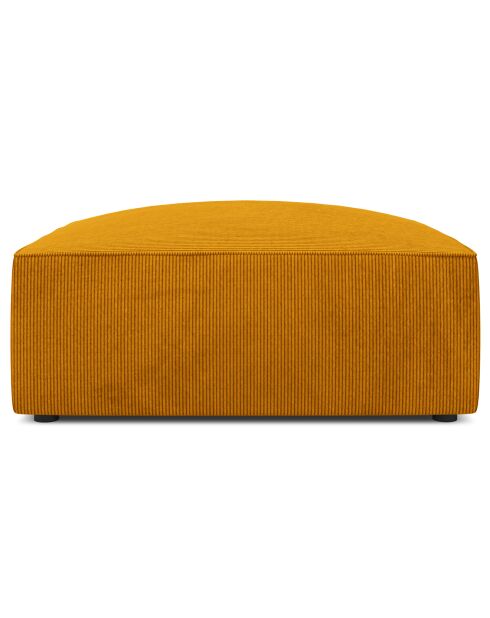 Pouf Velours côtelé Sao jaune - 93x93x40 cm