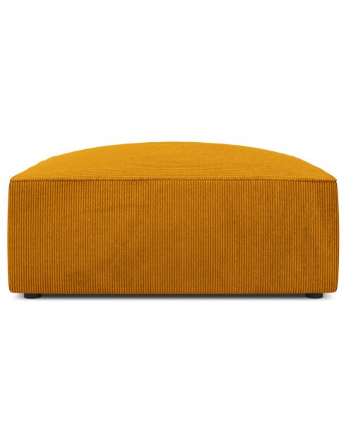 Pouf Velours côtelé Sao jaune - 93x93x40 cm