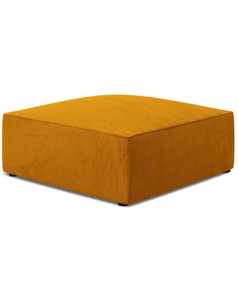 Pouf Velours côtelé Sao jaune - 93x93x40 cm