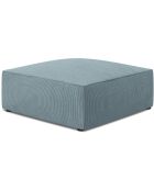 Pouf Velours côtelé Sao bleu clair - 93x93x40 cm