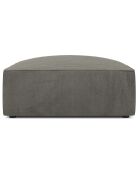 Pouf Velours côtelé Sao gris clair - 93x93x40 cm