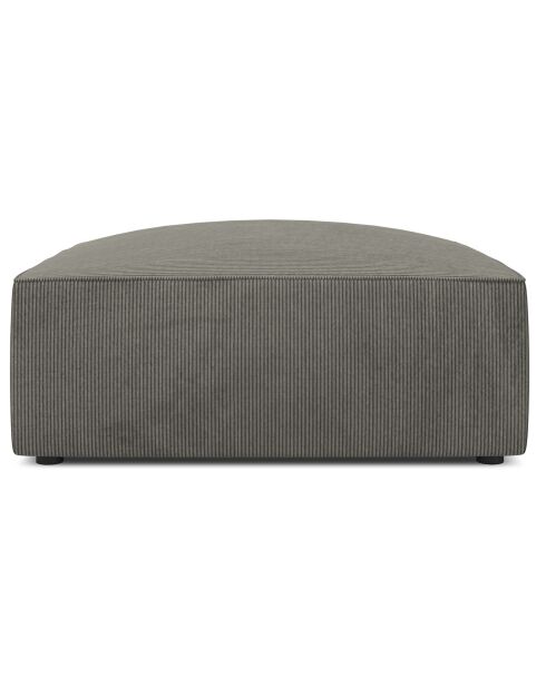 Pouf Velours côtelé Sao gris clair - 93x93x40 cm