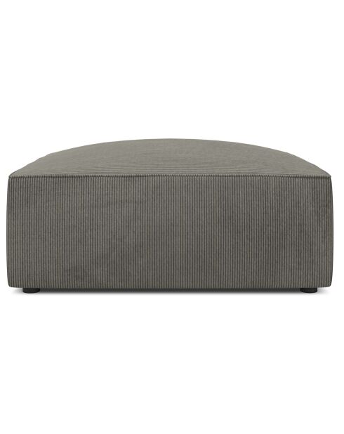 Pouf Velours côtelé Sao gris clair - 93x93x40 cm