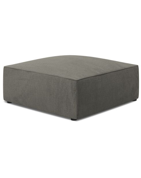 Pouf Velours côtelé Sao gris clair - 93x93x40 cm