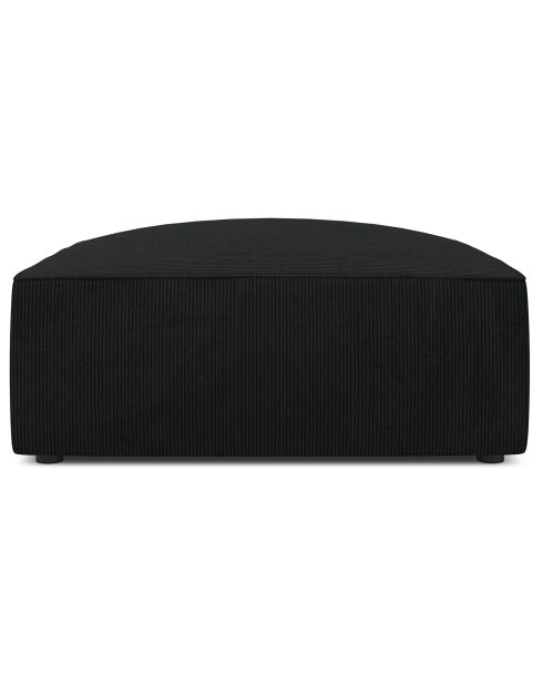 Pouf Velours côtelé Sao noir - 93x93x40 cm