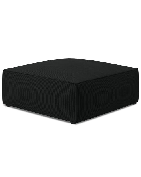 Pouf Velours côtelé Sao noir - 93x93x40 cm