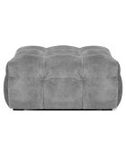 Pouf Velours Vesta gris - 90x90x42 cm
