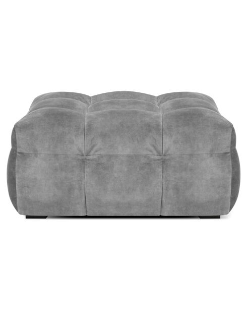 Pouf Velours Vesta gris - 90x90x42 cm