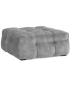 Pouf Velours Vesta gris - 90x90x42 cm
