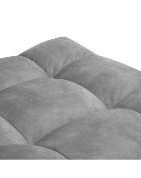 Pouf Velours Vesta gris - 90x90x42 cm
