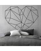 Sticker tête de lit coeur noir - 90x70 cm