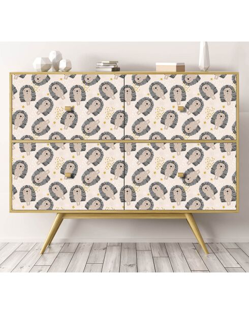 Rouleau d'autocollants Hérissons endormi multicolore - 65x100 cm