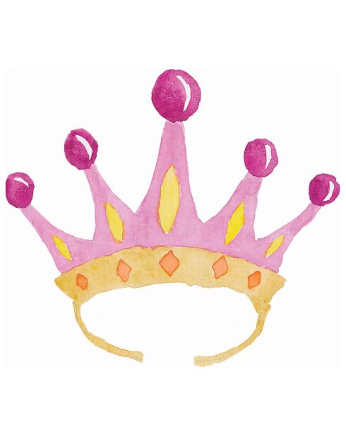 Sticker tête de lit couronne multicolore - 90x80 cm
