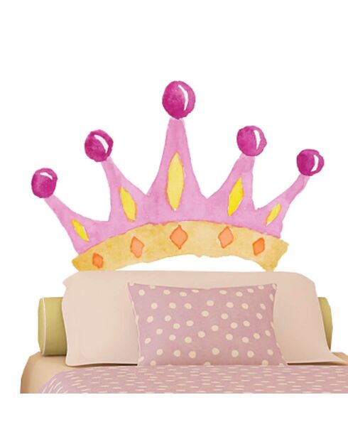 Sticker tête de lit couronne multicolore - 90x80 cm
