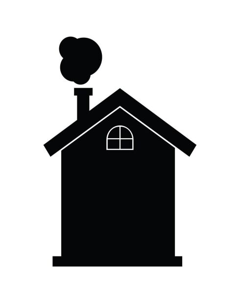Sticker ardoise Maison noir - 80x120 cm